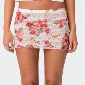 NWT Edikted Portofino Sheer Lace Mini Skirt